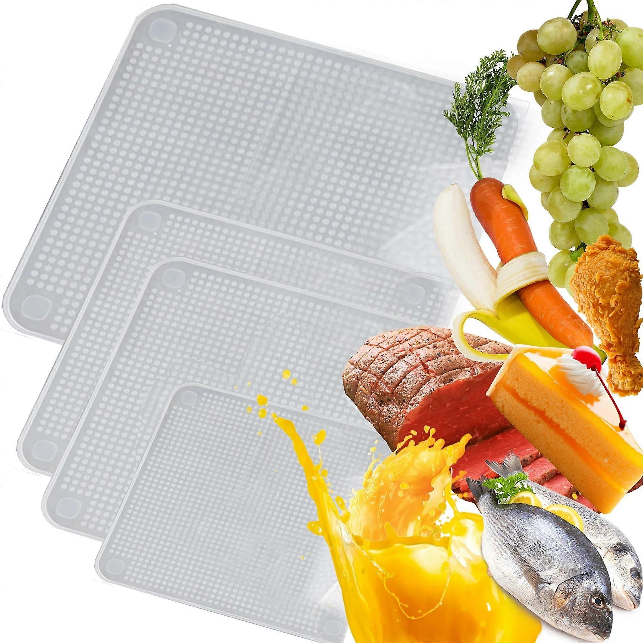 Silicone Lid Stretchy and Reusable, Food-Grade Universal Cover For Pots, Bowls, Cups, Glasses (4 Spaces)