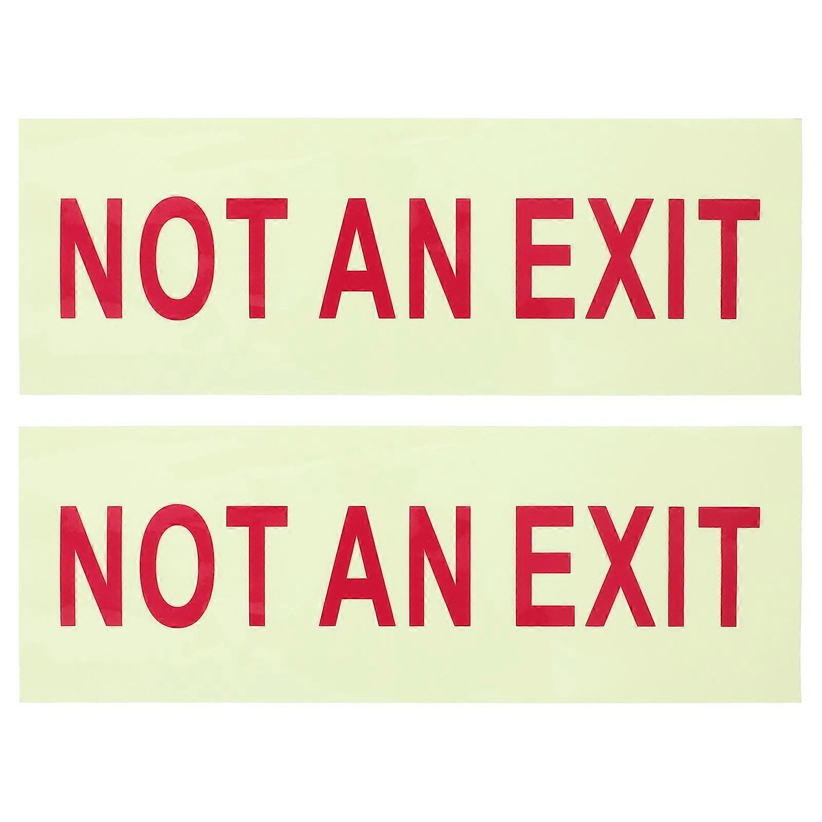 2pcs Not An Exit Signs For Business Not An Exit Sign Not An Exit Door Sign Glow In Dark Sign