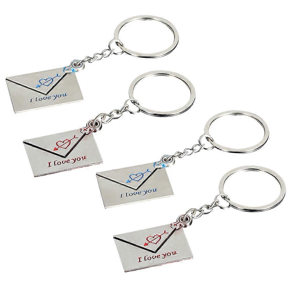 Unique Couple Keychain Envelope Shaped Key Ring For Couples And Friends 4Pairs