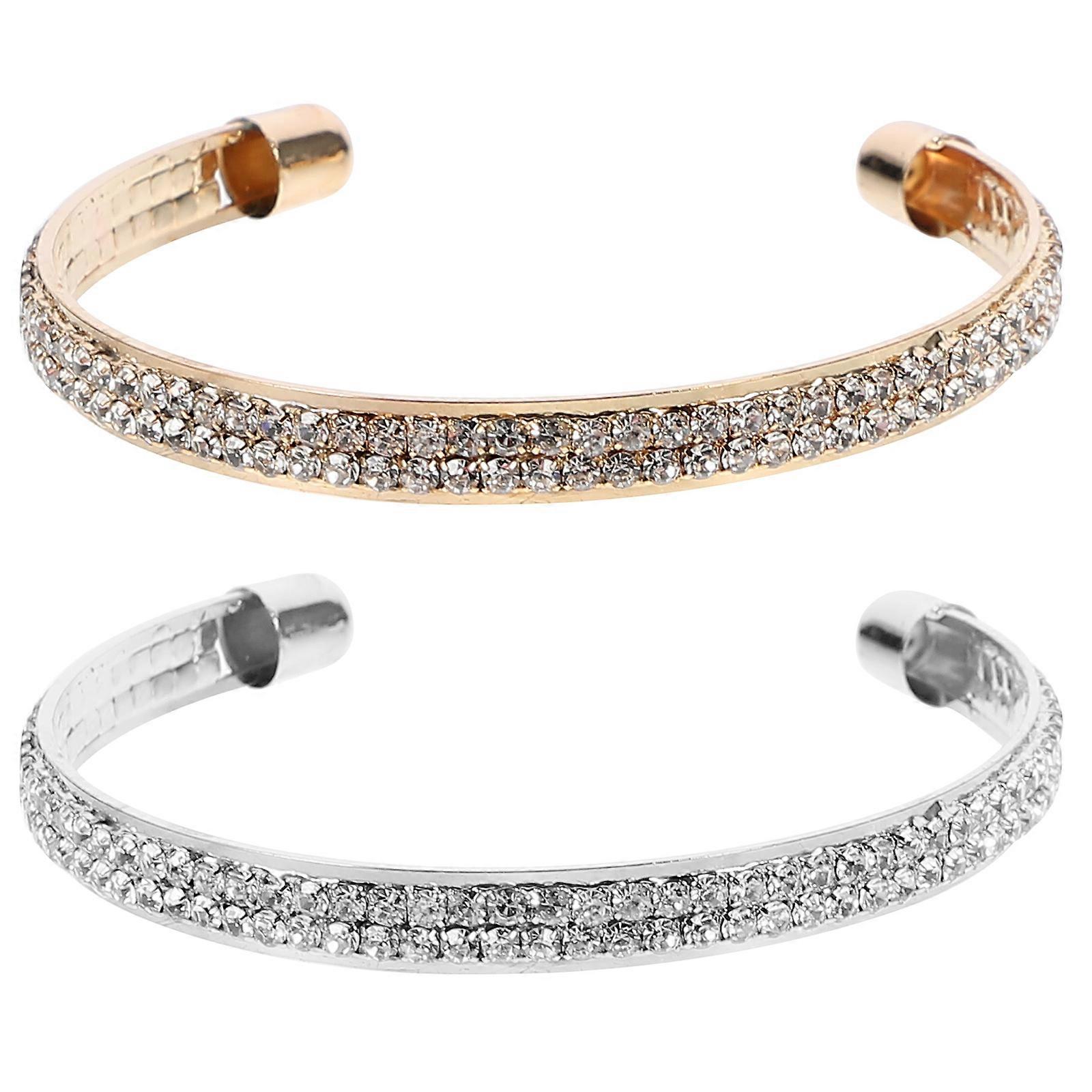 Stylish Opening Bracelets with Rhinestone Design for Decor Assorted Color Zinc Alloy