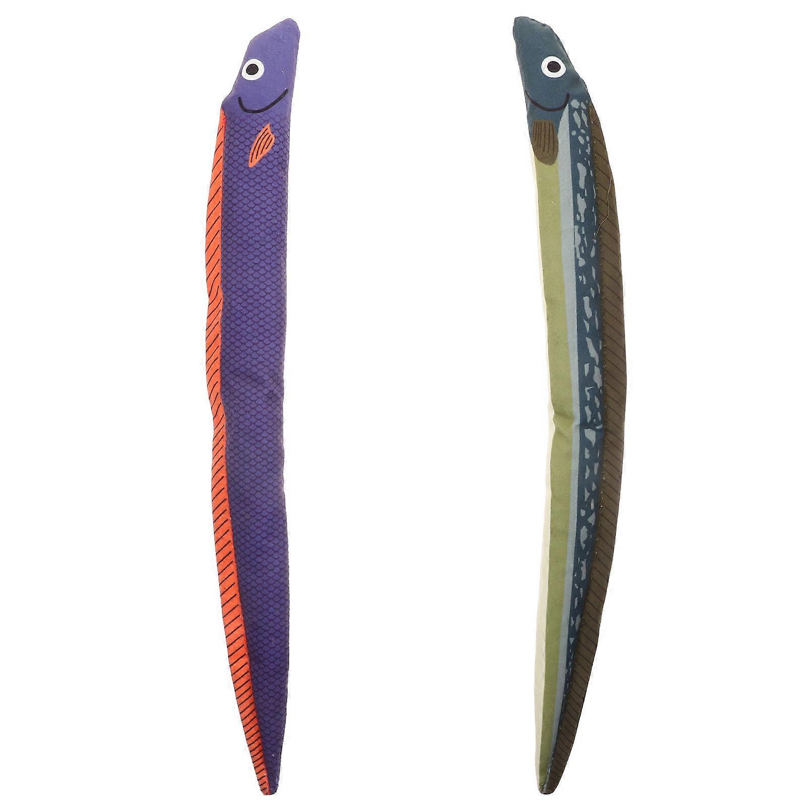 Cat Toy Fish Self Amusing Cat Toy Pet Toy Polyester Material Fish Shape 2Pcs
