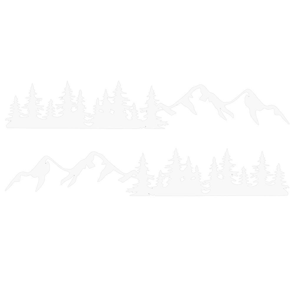 RV Exterior Decals Forest Pattern Durable Car Stickers 180x30cm White 2Pcs
