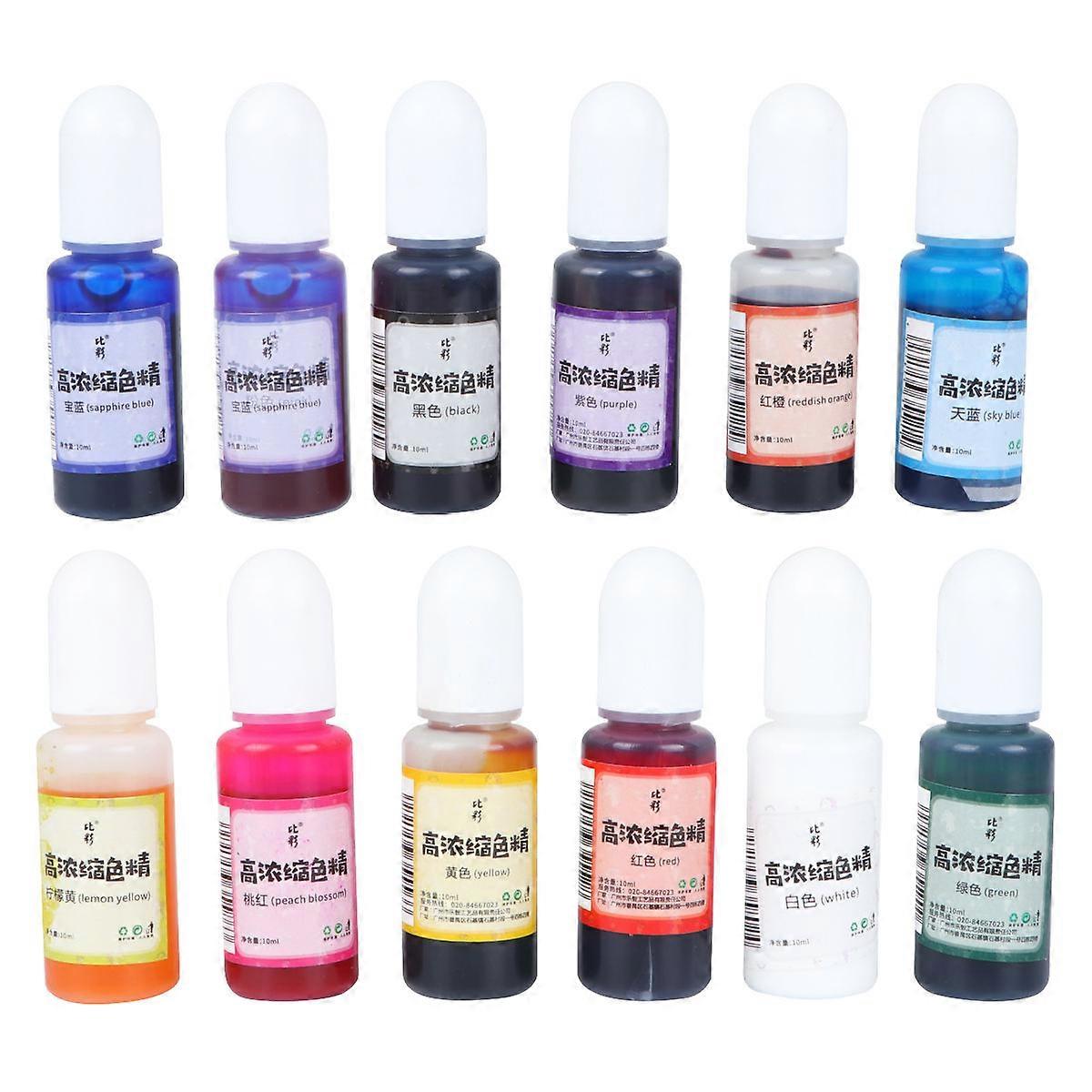 Epoxy Resin Dye 12 Pcs 10ml Varied Colors Diy Resin Craft Supplies
