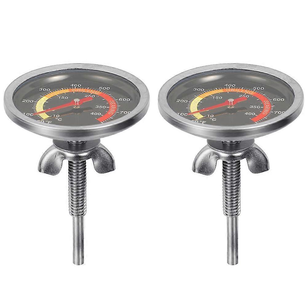 Turkey Probe Thermometer for Barbecue Monitoring with Stainless Steel and Plastic Black 2pcs 0-400℃