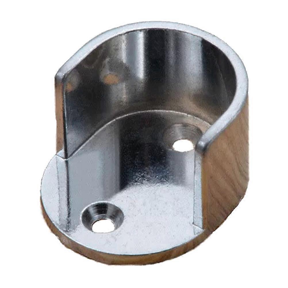 Wardrobe Pole Holder Flange Socket Bathroom Use Round Shape Zinc Alloy 1 Pair