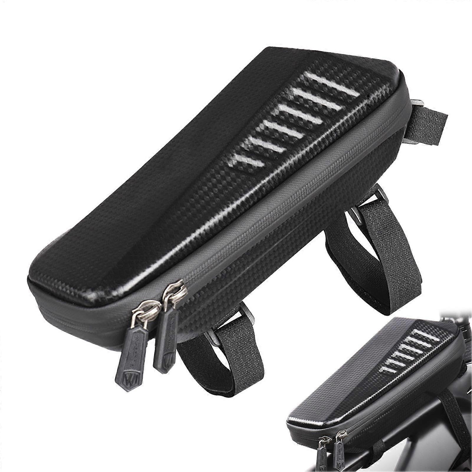 Top Tube Cycling Bag - Triangle Frame Bag for Commuting, Hard Shell Phone Holder, Waterproof, Adjustable Size, Universal Fit