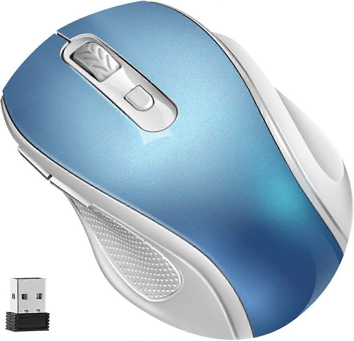 Wireless Mouse, 2.4G Wireless Mouse Portable Mice with Nano Receiver, for Laptop,Notebook (Blue)