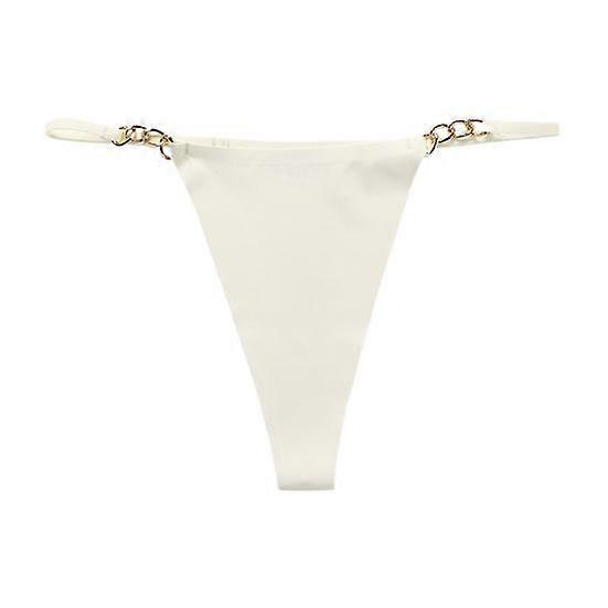 Fashion Female Briefs Solid Color Protective Lightweight Chain Splicing Strap Seamless Girls G-string Inside Wear