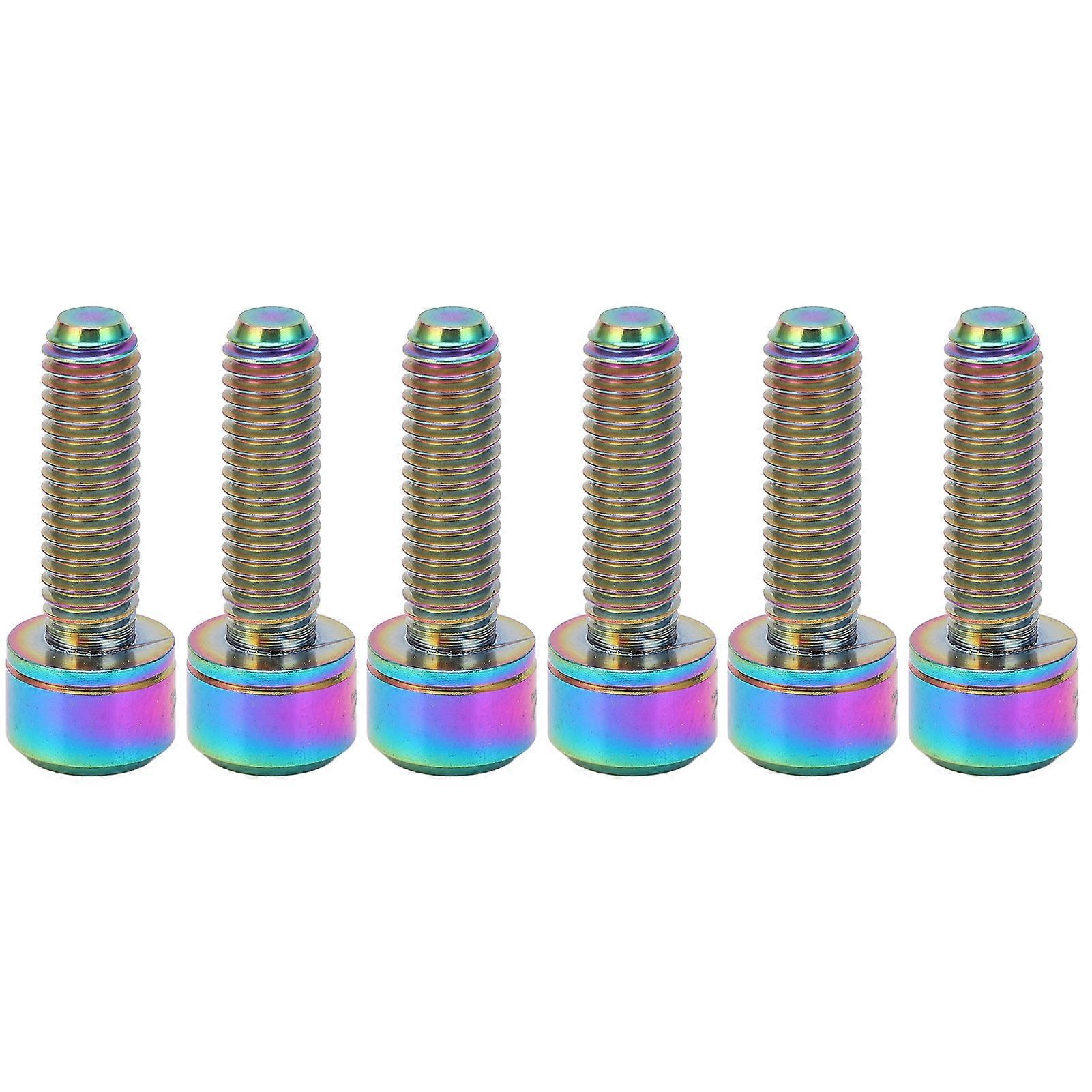 6pcs RISK Titanium Alloy Mountain Bike Handlebar Clamp Screws with Gaskets M5 x 18mm