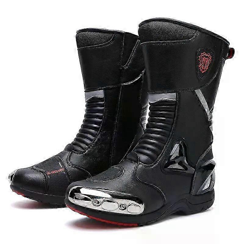 Unisex Mid-Calf Motorcycle Boots with Protective Features, Waterproof and Anti-Slip for Racing and Riding