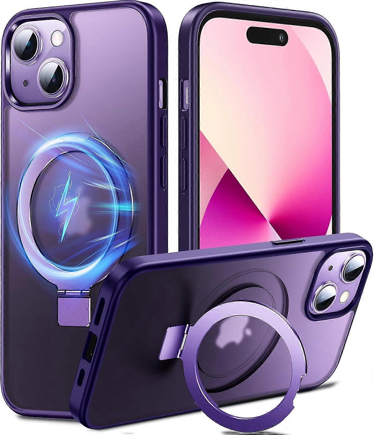Compatible iPhone 13 Case, 3 in 1, Purple