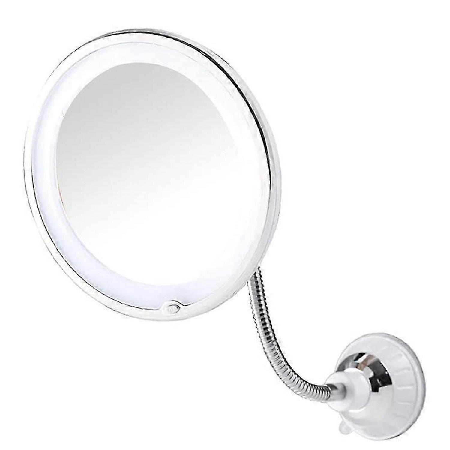 Suction Cup Folding Mirror 360 Degree Rotation LED 10X with Strong Suction Cup Portable Cordless Tra