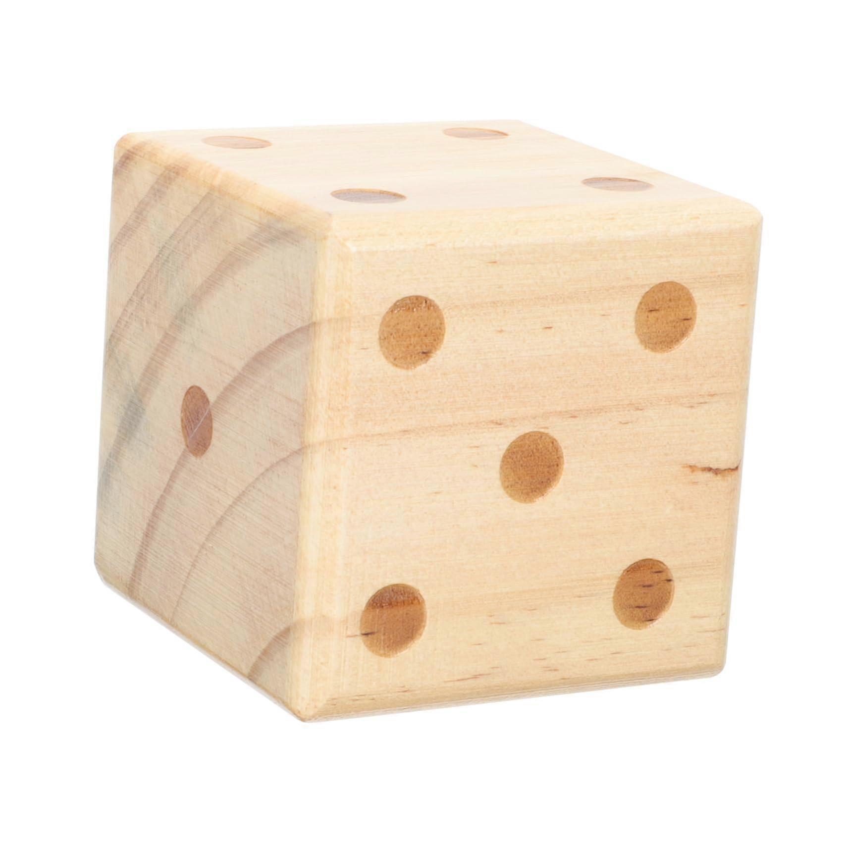 Large Wooden Dice Multifunctional Wood Game Cubes for Craft Projects Easy to Grip for Parties Bars KTV and More Traditional Design