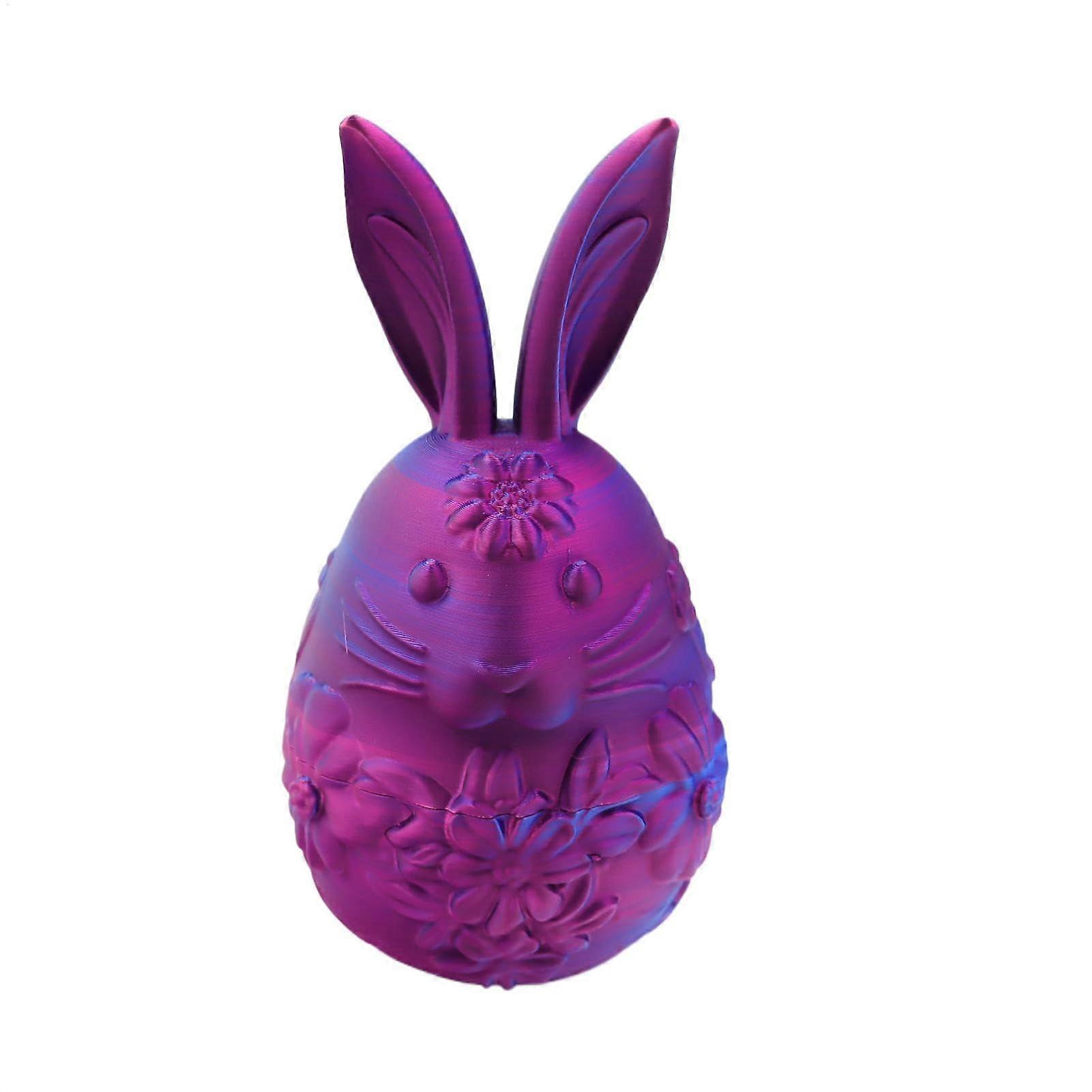 Printed Easter Eggs - Decorative Purple Easter Eggs for Rabbit Egg Hunt, Empty Easter Toy, Party Decor, Basket Stuffers