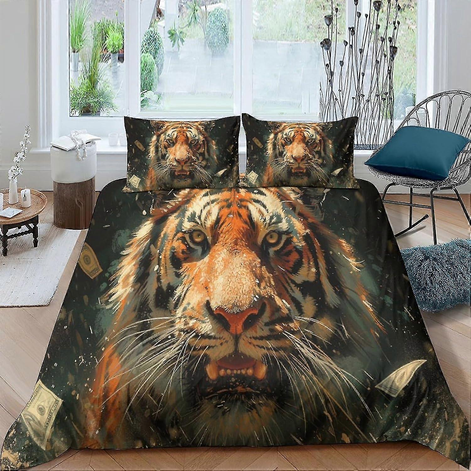 3D Printed Animal Duvet Cover Set for Teens and Adults with Pillow Cases, Soft Microfiber Bedding with Zipper Closure