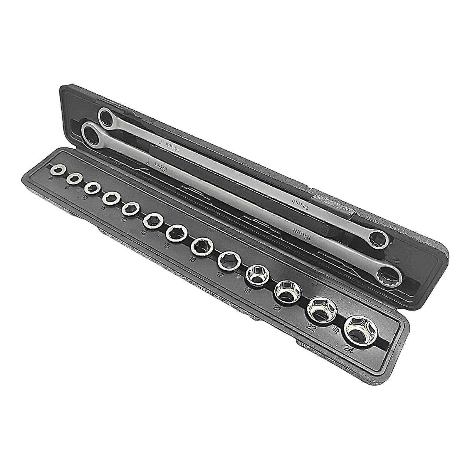 15piece ratchet wrench set, suitable for efficient repairs and assembly, household hardware combination tool