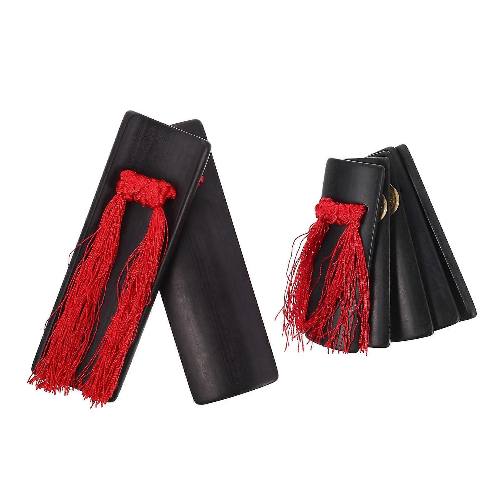1 Set Allegro Instrument Traditional Clapper Percussion Clapper Hand Clapper Traditional Kuaiban Black Bamboo