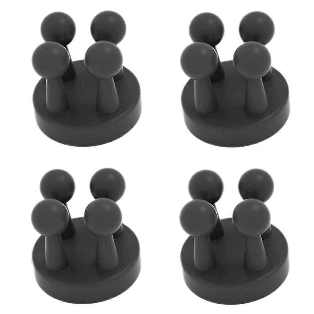 4 قطع سيليكون ذاتية اللصق متعددة الوظائف فرشاة أسنان هوك حامل التوصيل للحمام غرفة المطبخ مكتب أسود 3.51x3.51x3.51 سم