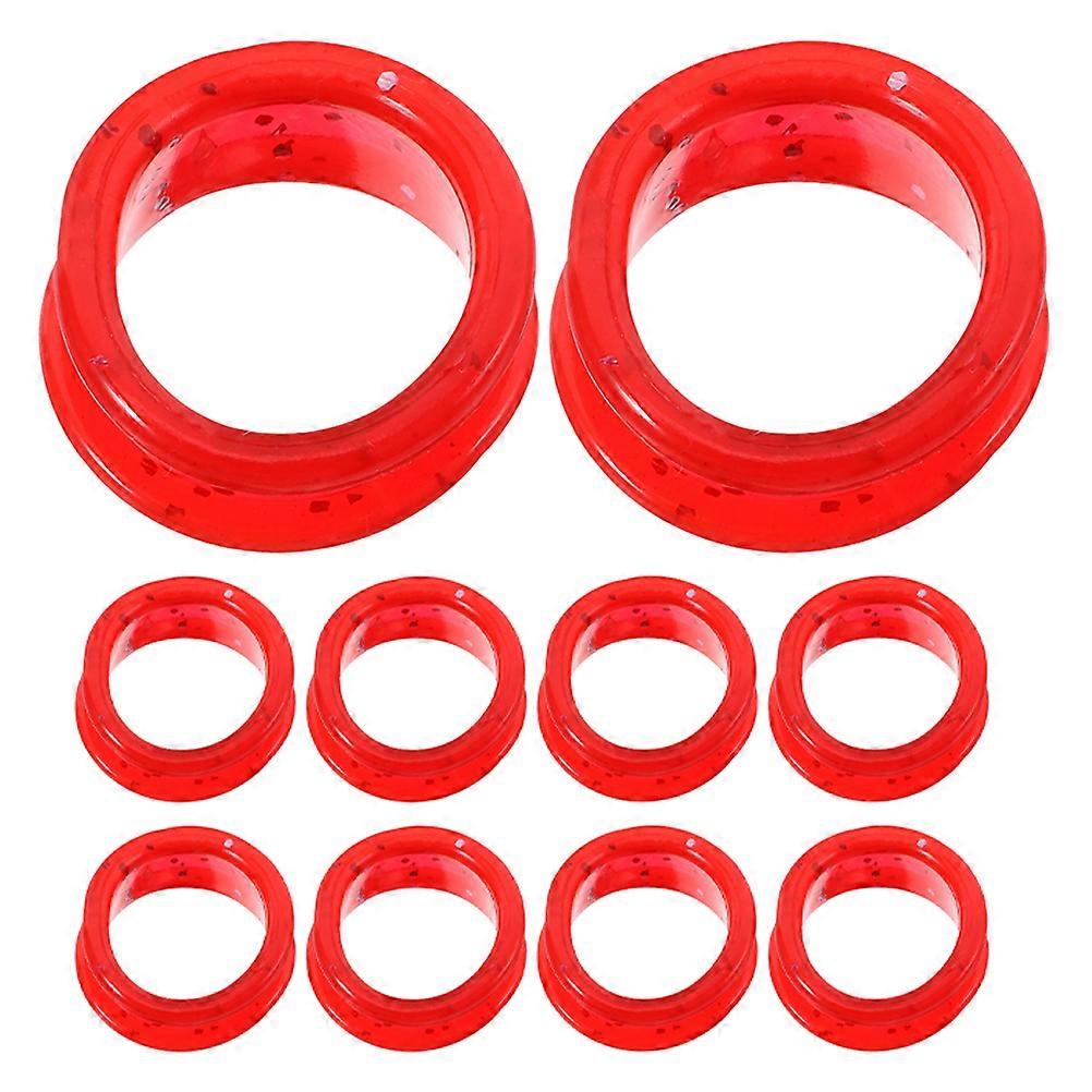 Prevention Silicone Finger Rings For Home Users Hair Cutting Scissors Red 10Set