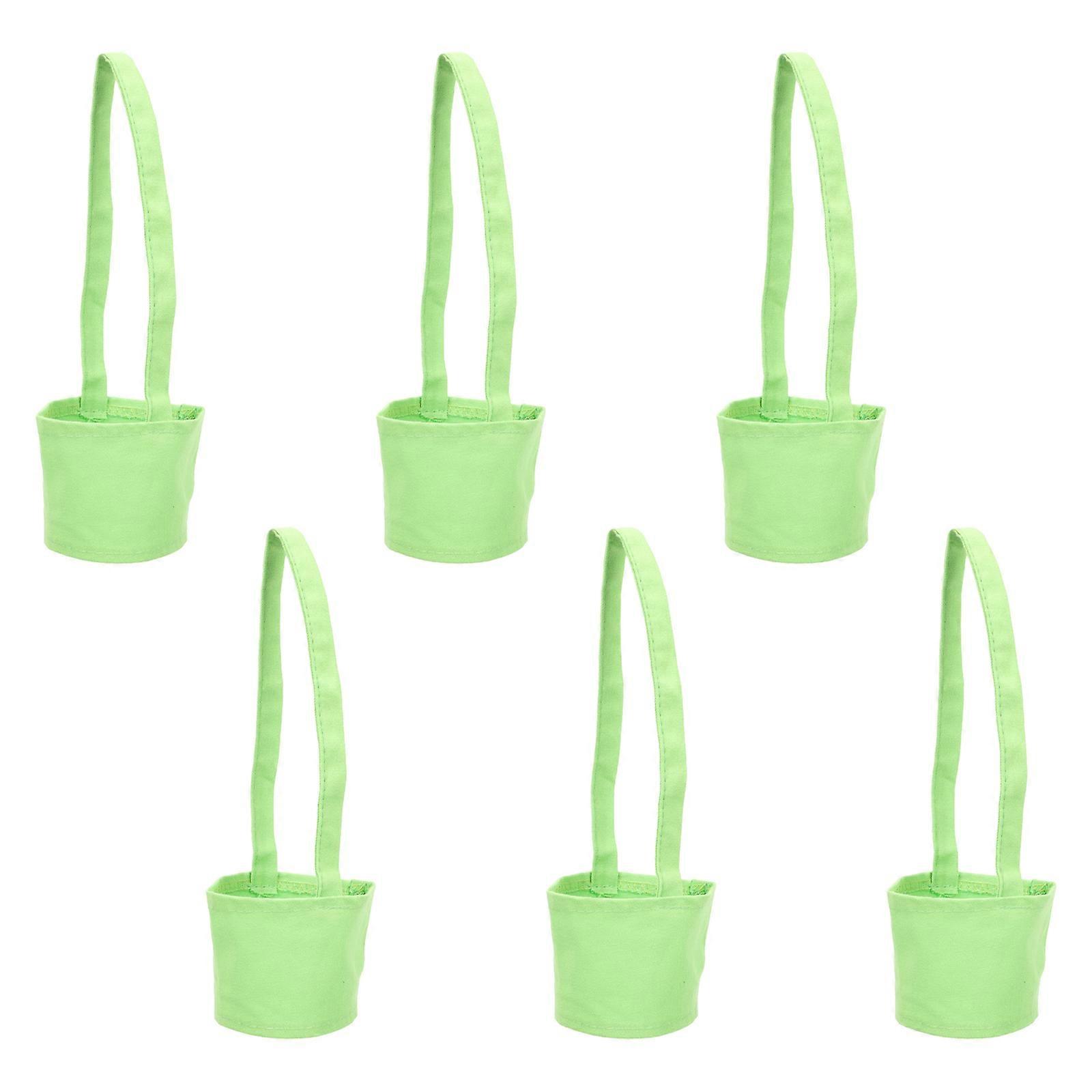 Cup Covers For Drinks Classic Solid Color Canvas Compact Size Outdoor Use 6Pcs