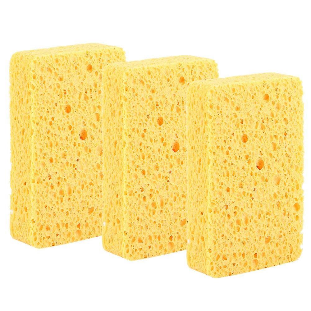 3Pcs Kitchen Dish Bowl Washing Sponge Cloth Tableware Cleaning Tools Accessory Yellow