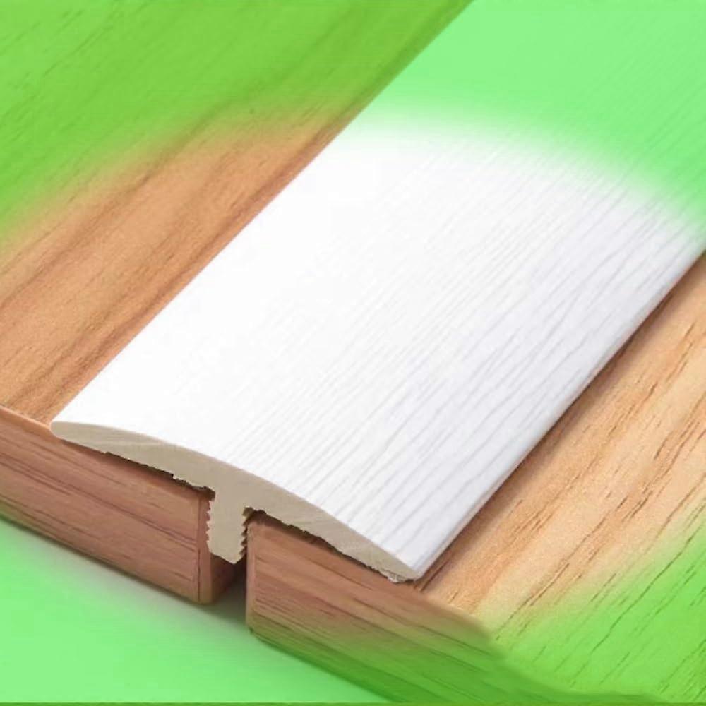 Tshape floor transition strips, selfadhesive PVC for doors, threshold reducer for wheelchair (white) 35'x1.6'