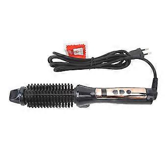 Brosse de lissage de bigoudi pliable Température réglable Anti brûlure Brosse à boucler pour cheveux ioniques en céramique 100?240V EU PlugYMMR)