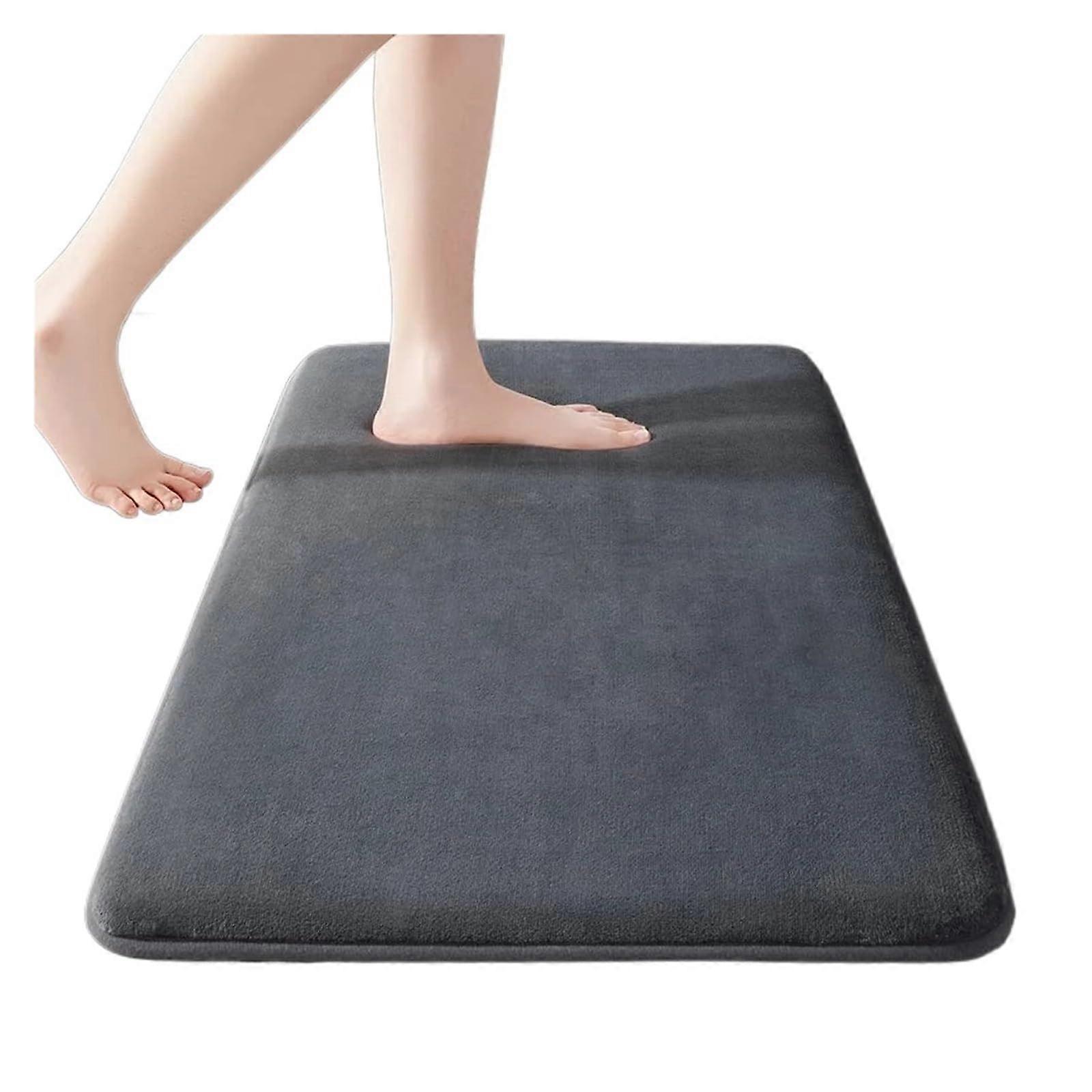 Badteppich Anti-Rutsch-Matte 40x60cm aus Kieselgur, Super Saugfähige Duschmatte in Grau, Leicht zu Reinigen für Badezimmer