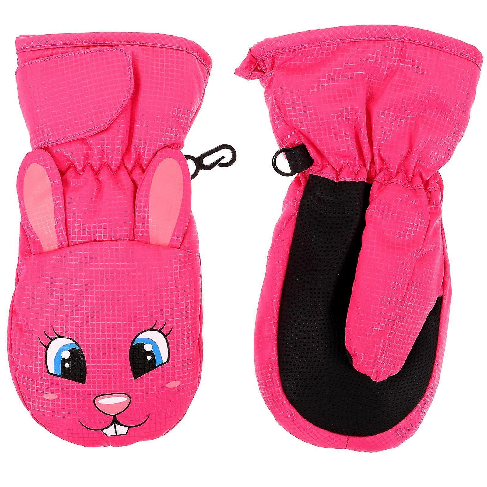 Boys Ski Mittens Winter Snowboarding Non-Slip Grip Fleece Lining Warmth Retention 1 Pair