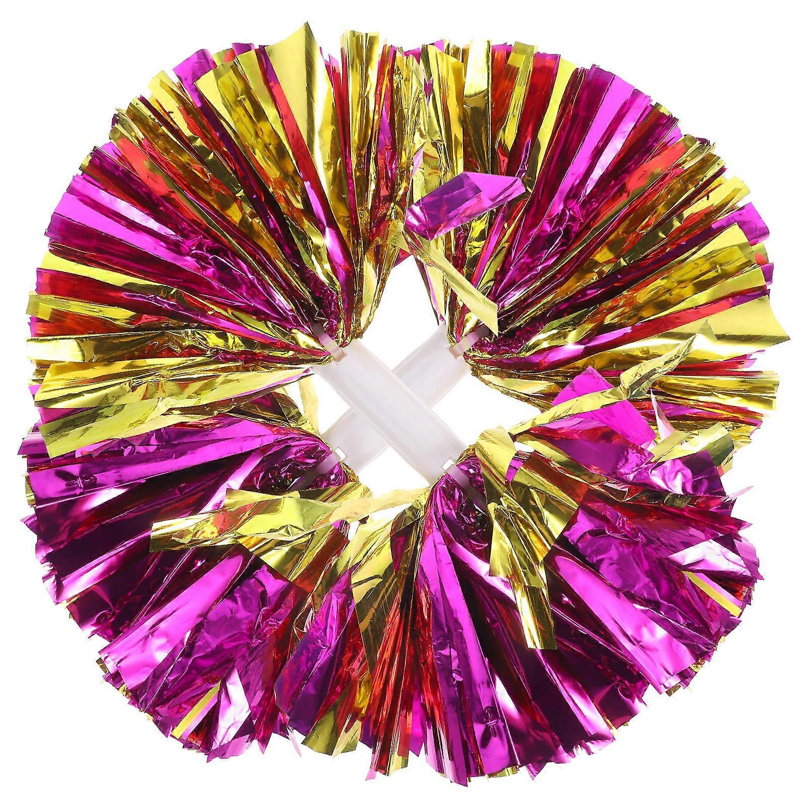 Here's a polished product description based on your input:
 
**2pcs Delicate Cheerleader Pom Poms – Reusable Cheer Pompoms with Easy to Use Handle