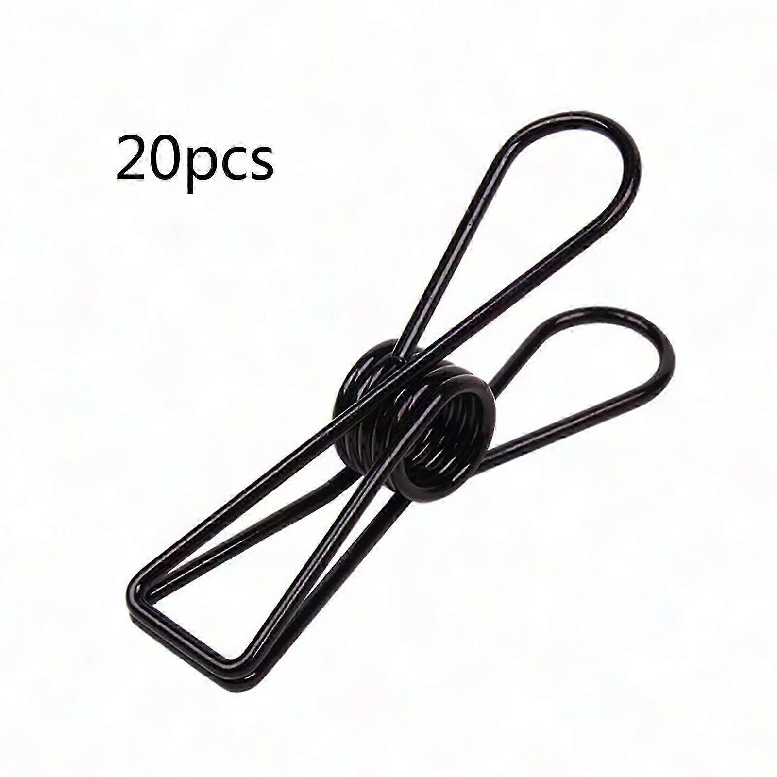 20 قطعة من دبابيس الملابس الثقيلة ، مشابك الغسيل الأسلاك ذات قبضة قوية للغسيل ، حبل الغسيل ، أكياس الوجبات الخفيفة ، الصور والورق - فضي