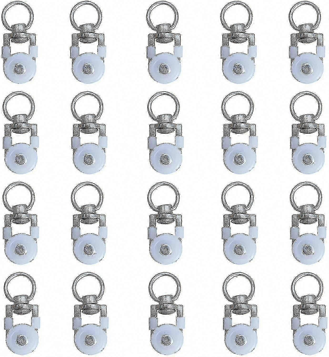 20pcs Silent Curtain Track Rollers - Smooth Sliding Window Curtain Rod Rollers for Double Track