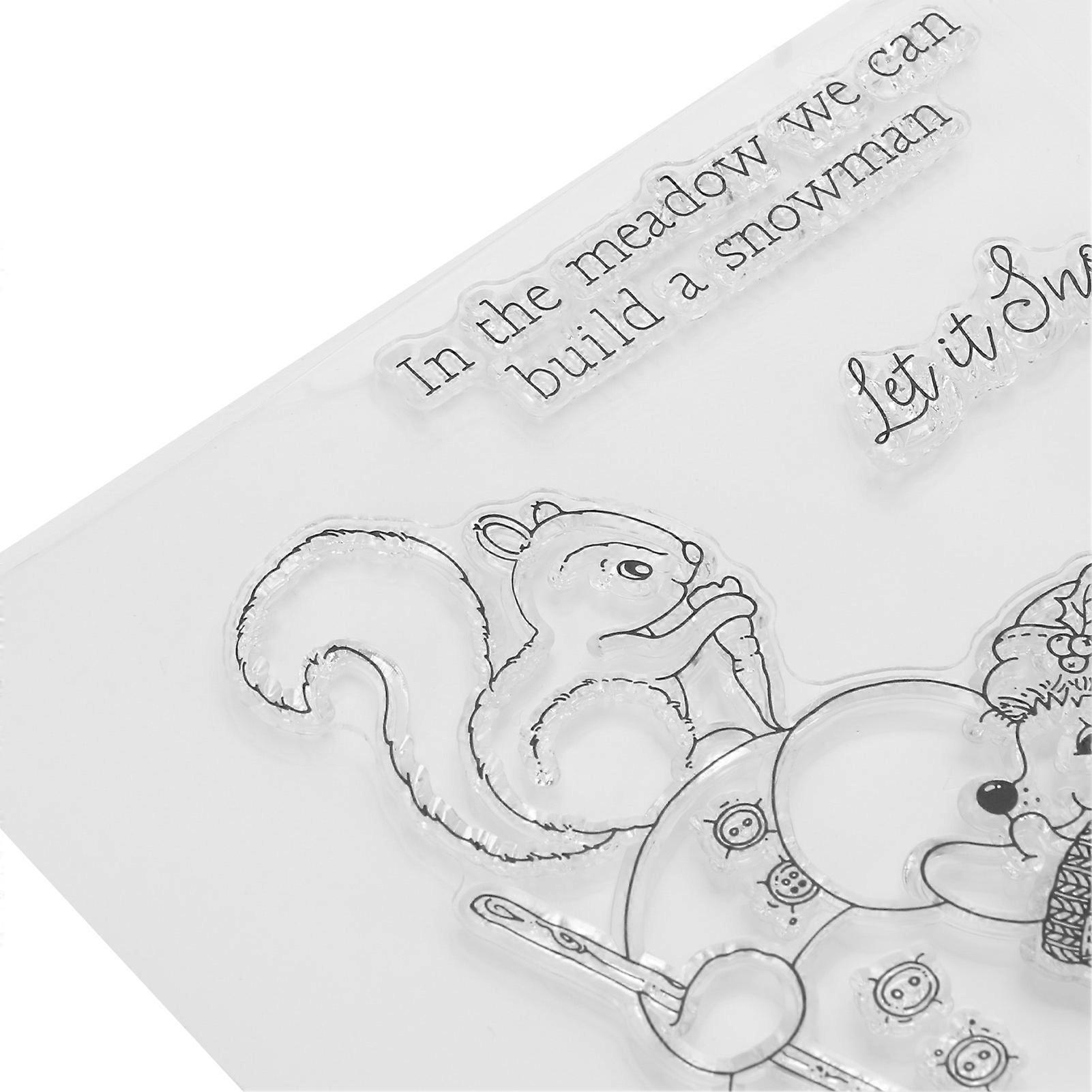 Transparent Stamps Make Snowman Shape TPR Recycling Use DIY Clear Stamps for Photo Albums Diaries Greeting Card