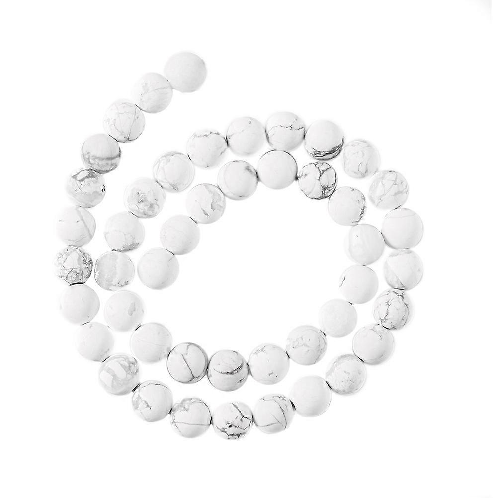 White Turquoise Beads Set for DIY Crafts 35pcs Magnesite Round Beads Smooth Surface Safe and Durable