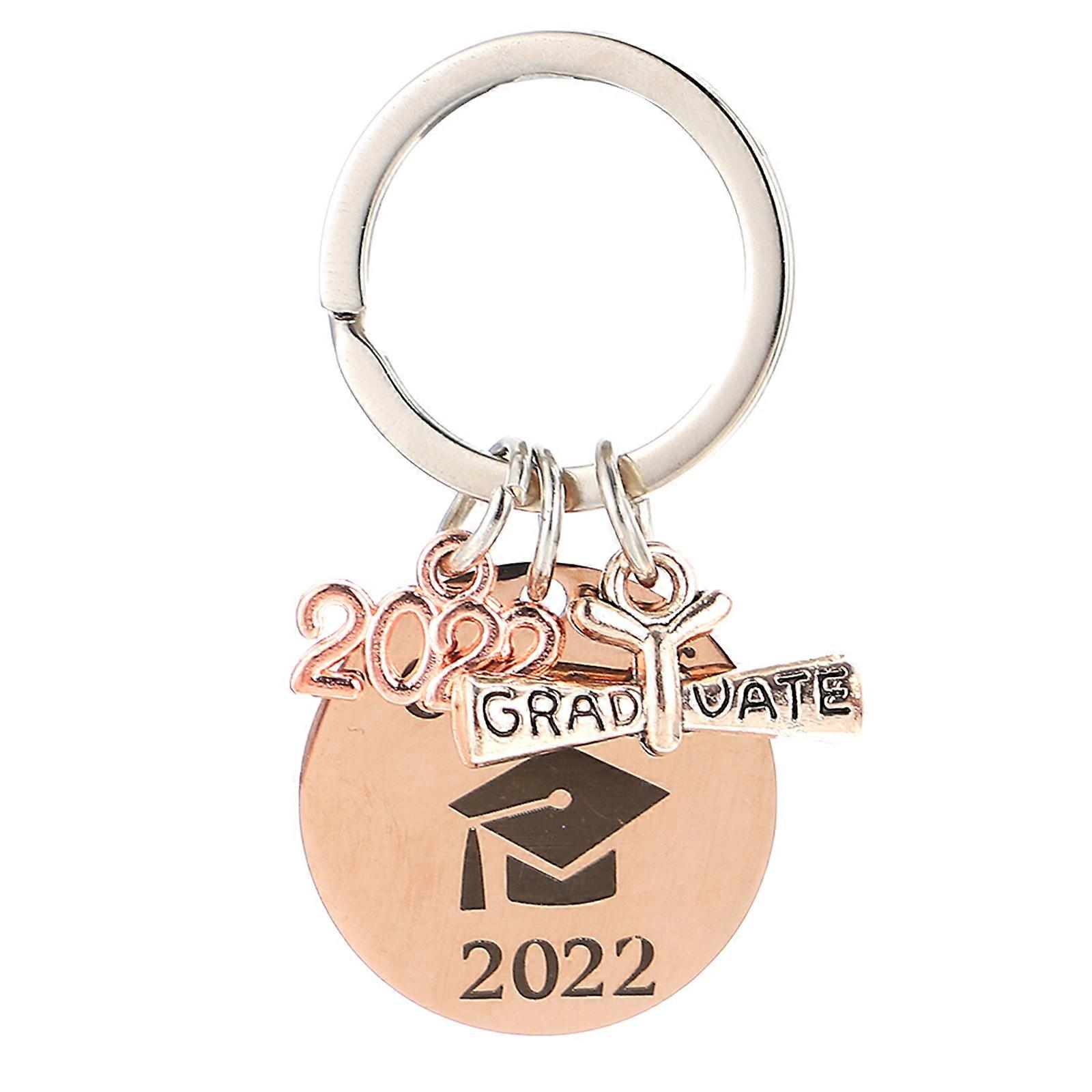 Grad Keychain Pendant Grad Present 2022 Stainless Steel Graduation Keyring Daily Use 1Pcs