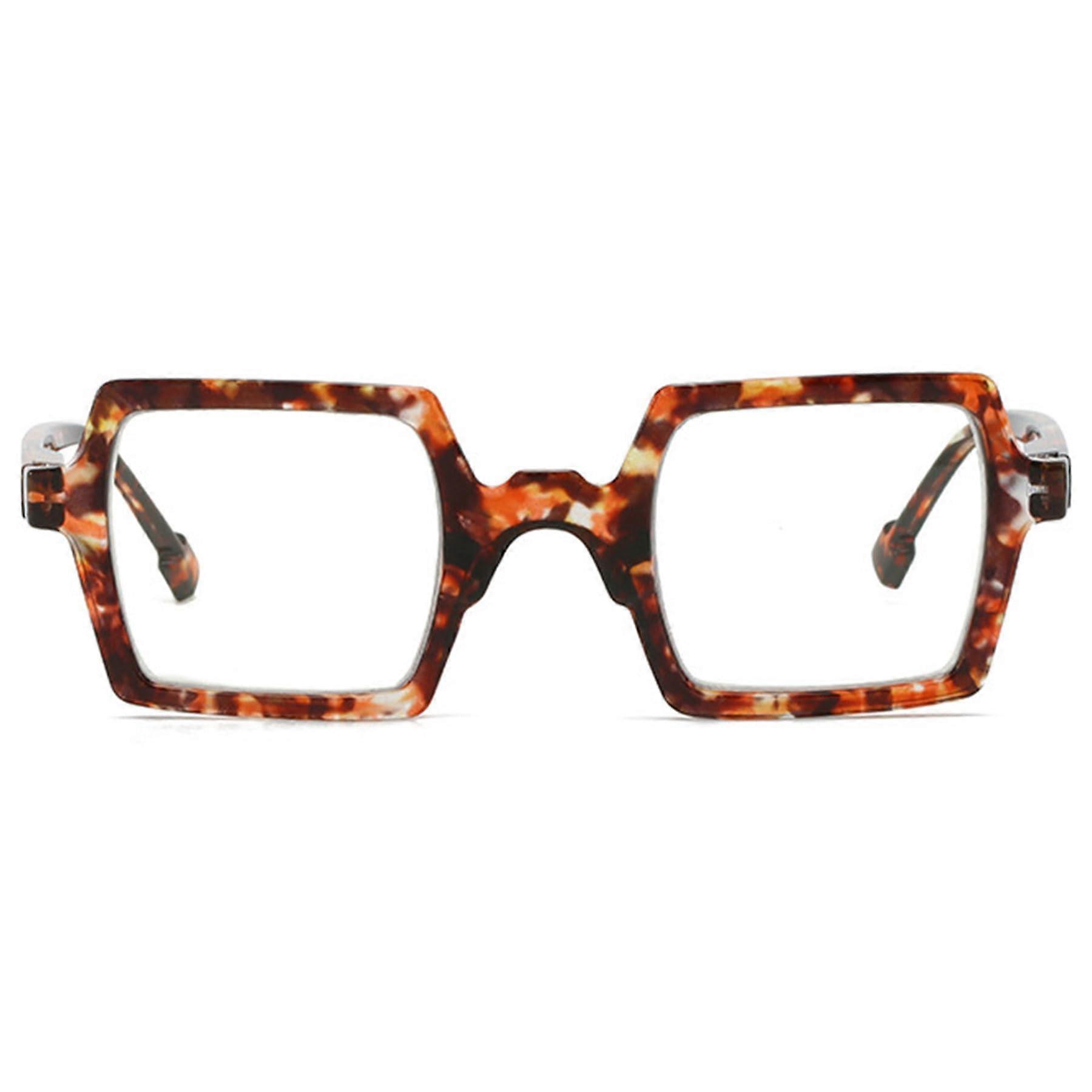 Square Reading Glasses for Women and Men, Large Tortoiseshell Plastic Frame, High Definition 3.0x Visual Aid
