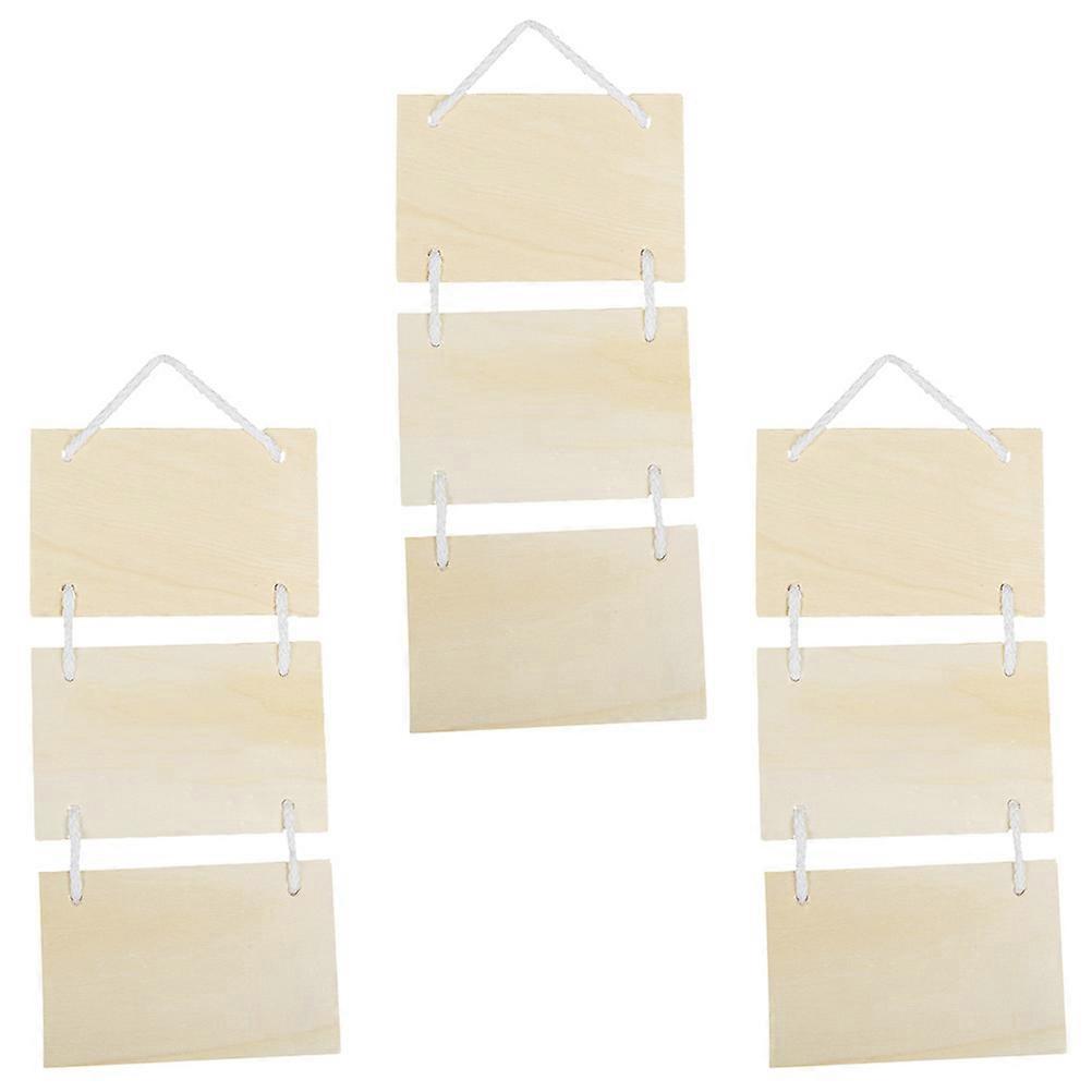 Light Yellow Unfinished Wood Plaque for Decor Durable and Practical 3pcs