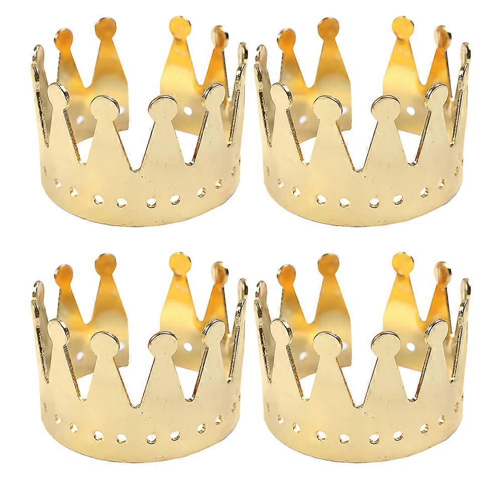 Crown Shape Napkin Buckle Golden Dinner Napkin Accessories Design 4Pcs
