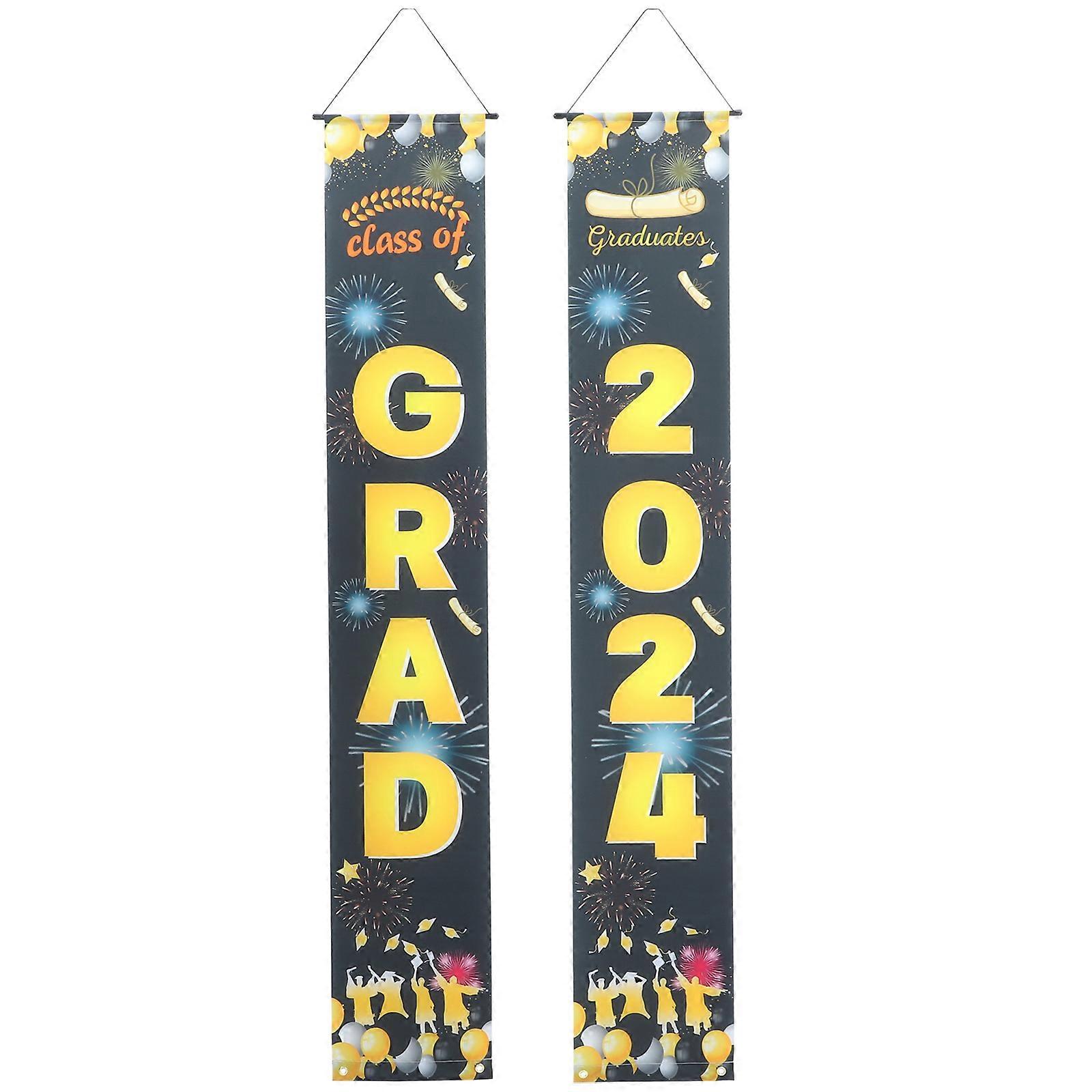 Graduation Banners Party Decorations Rectangle Shape Graduation Celebration Reusable 1 Pair