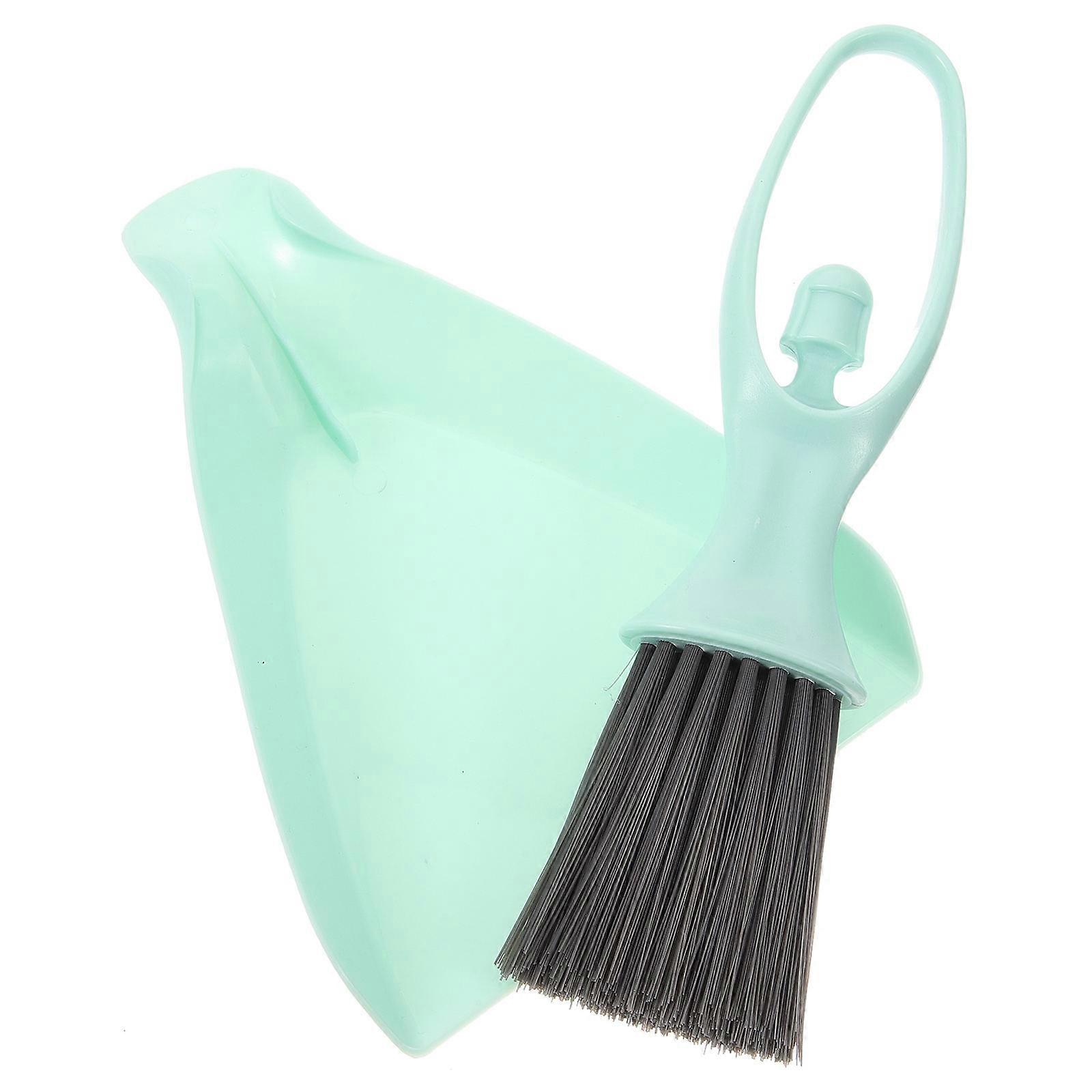 Mini Broom and Dustpan Set 1Set Sky-Blue Plastic Compact Versatile for Cleaning