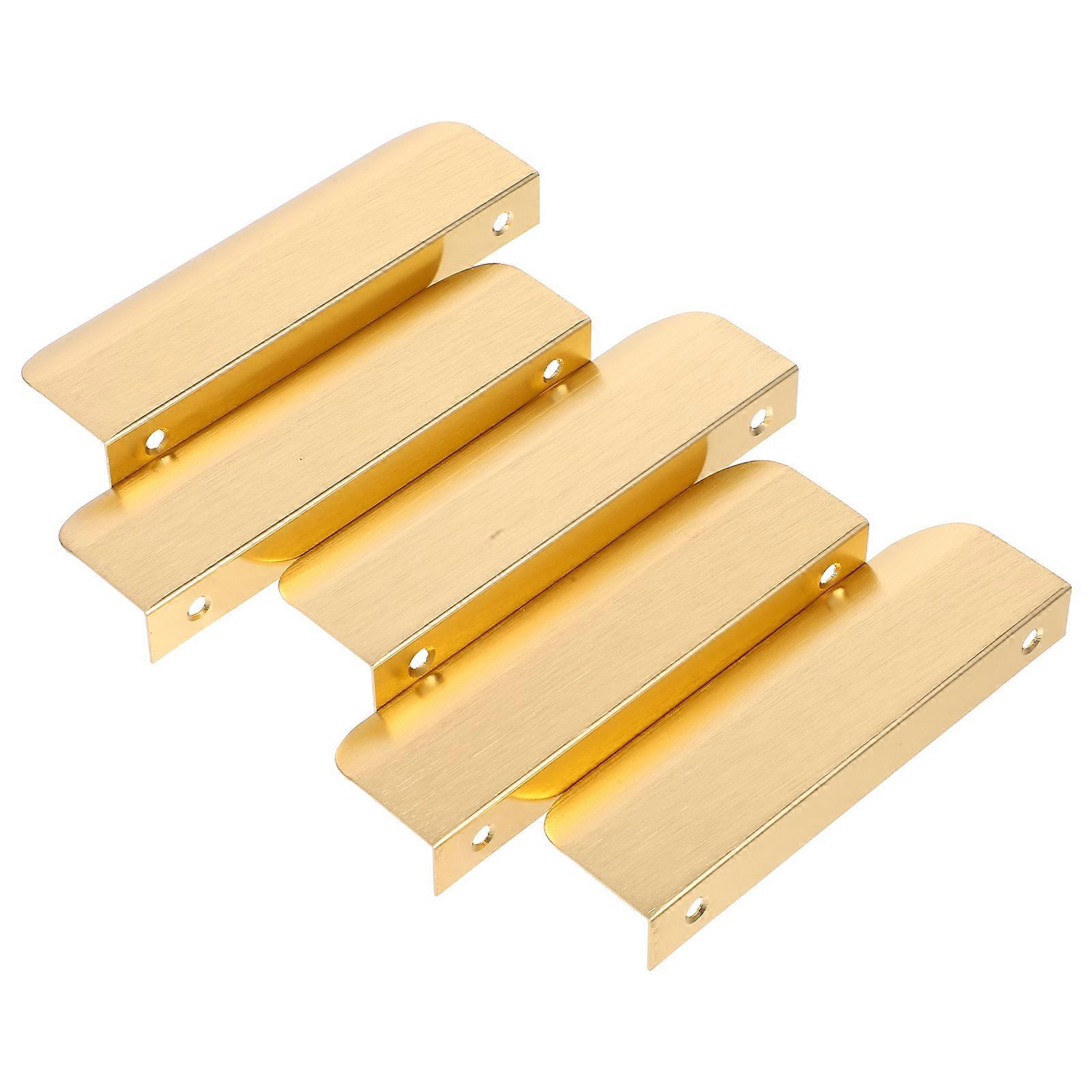 5PCS Edge Finger Tab Pull for Cabinets Kitchen Concealed Drawer Pulls Aluminum Alloy Hidden Back Mount Door Handle for Home Use