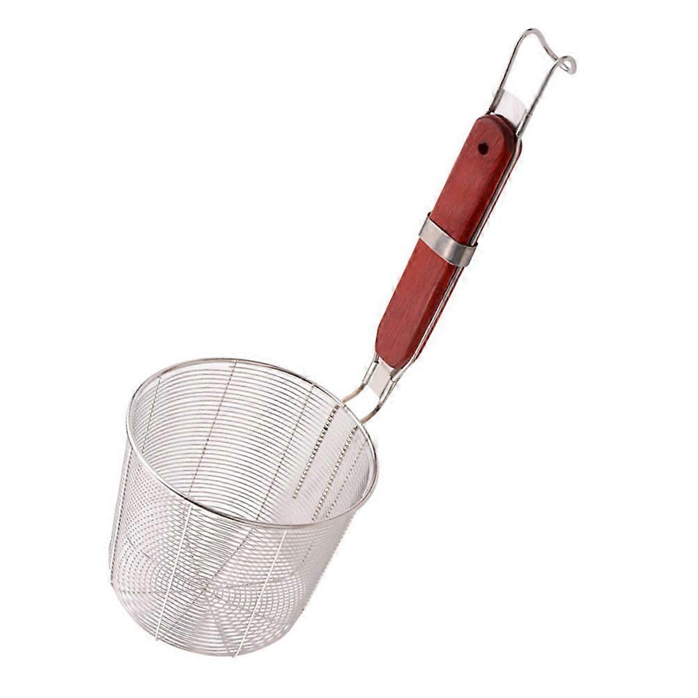 Stainless Steel and Wood Fine Mesh Strainer with Wooden Handle for Kitchen Use Silver 14cm