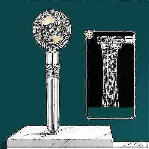 2025 High Pressure Water Saving Shower, 360 Degrees Rotating Propeller Driven Handheld Shower Head With Filter, Turbo Spa Shower Head With Fan & Switc