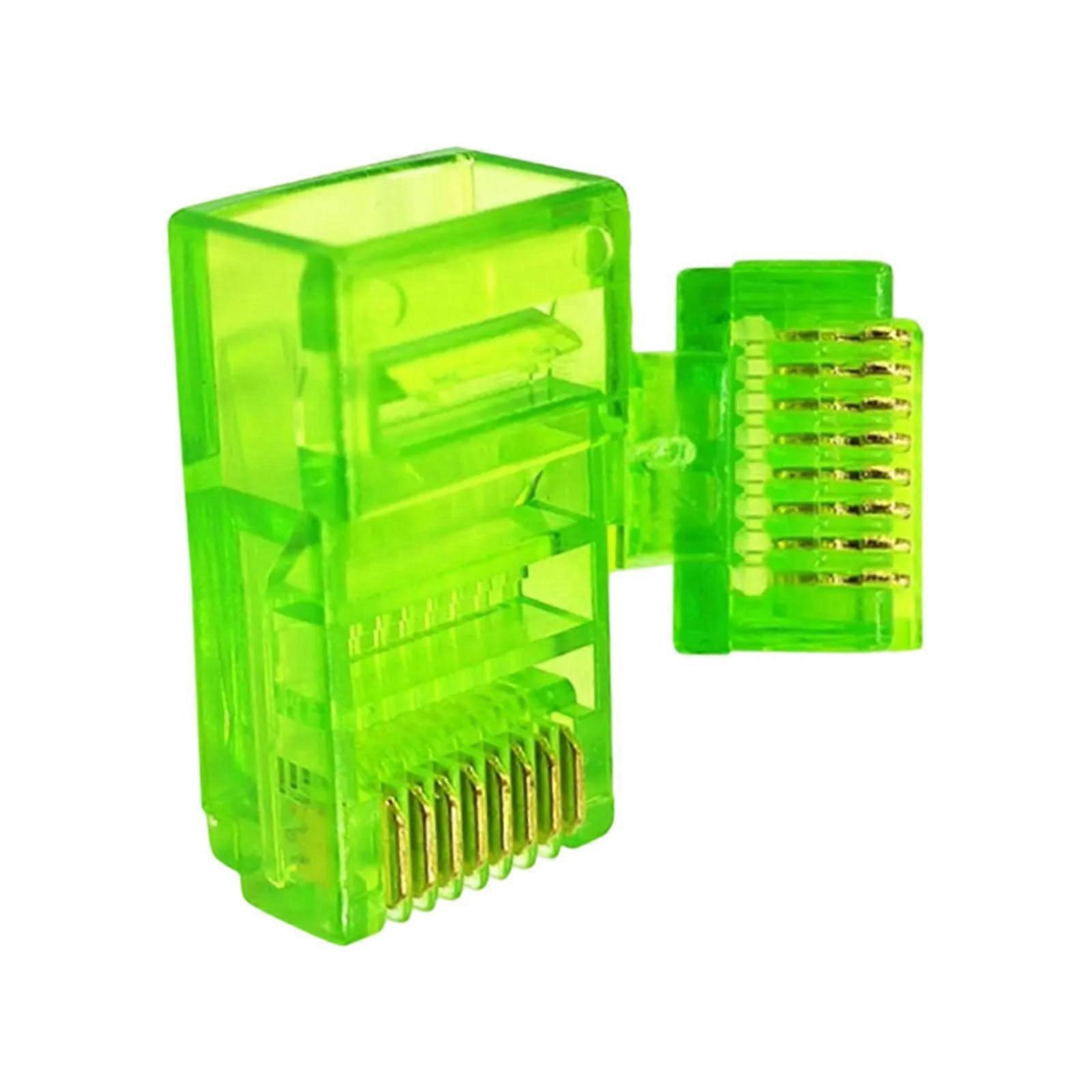 Cat5 RJ45 Plugs 100-Pack Transparent Ethernet Connectors for Home and Office Networks