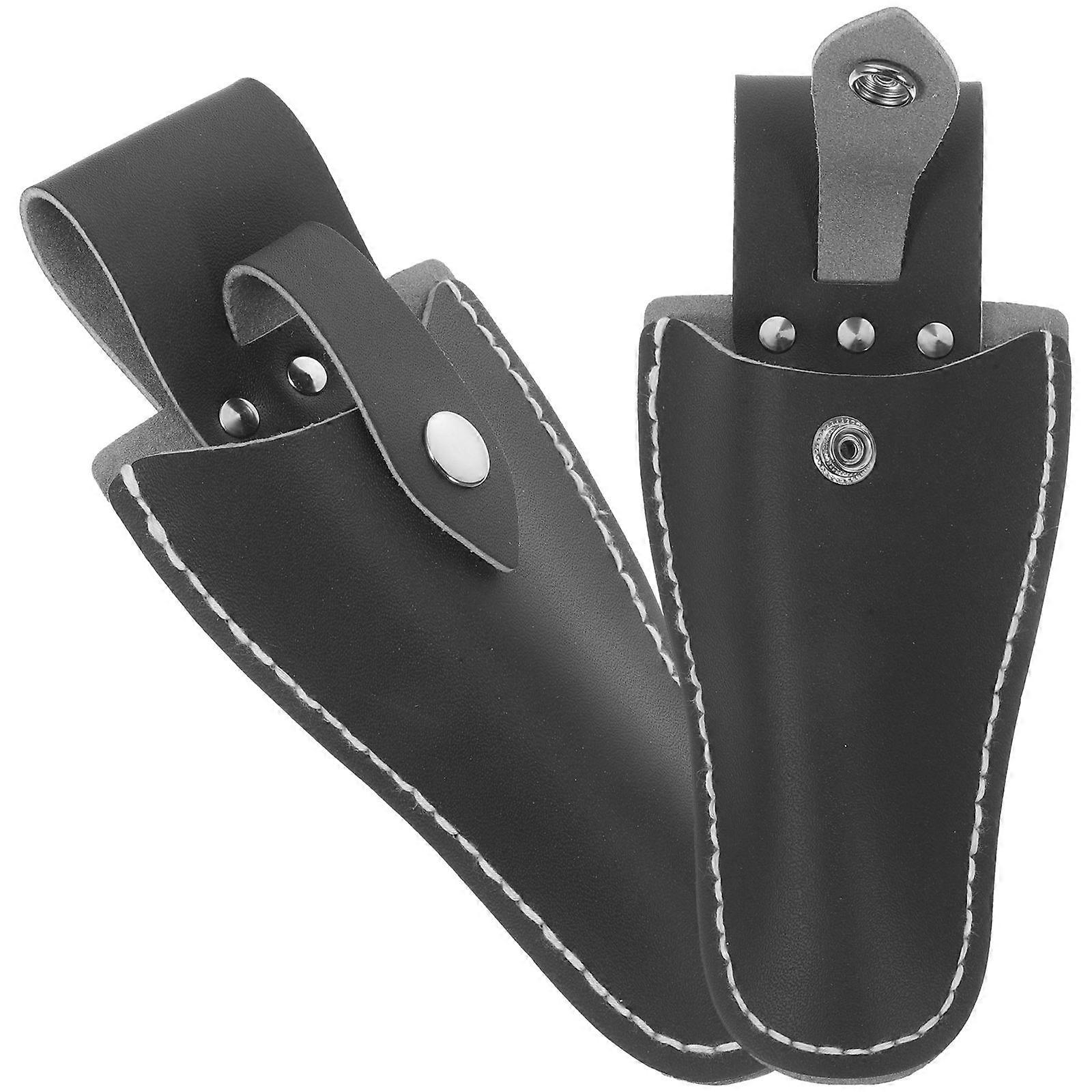Garden Pruner Sheath in Black PU for Safe Storage and Portability 2 Pieces
