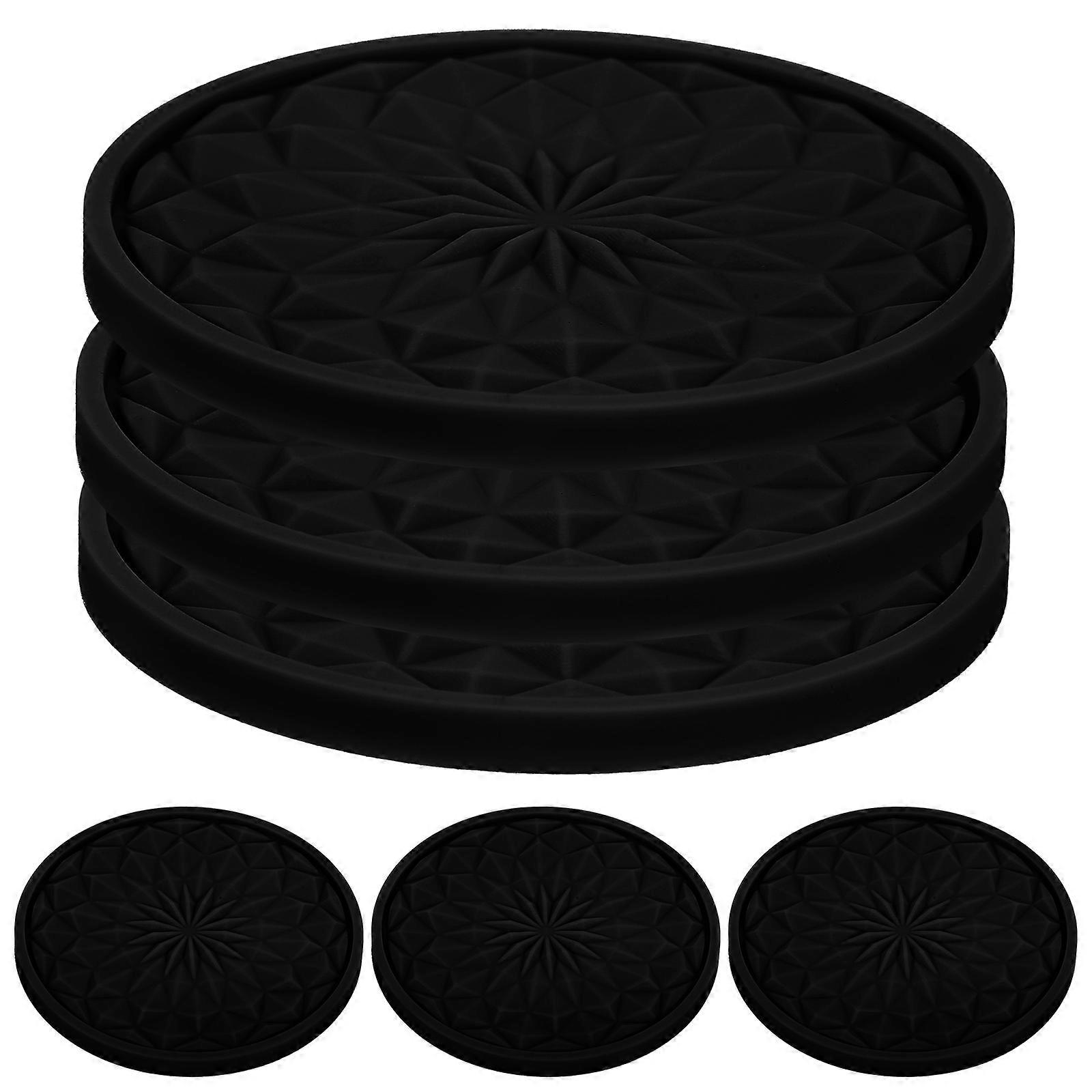 6 Pieces Anti Slip Drink Coasters for Car with PVC Material Black Color Great for Gifts and