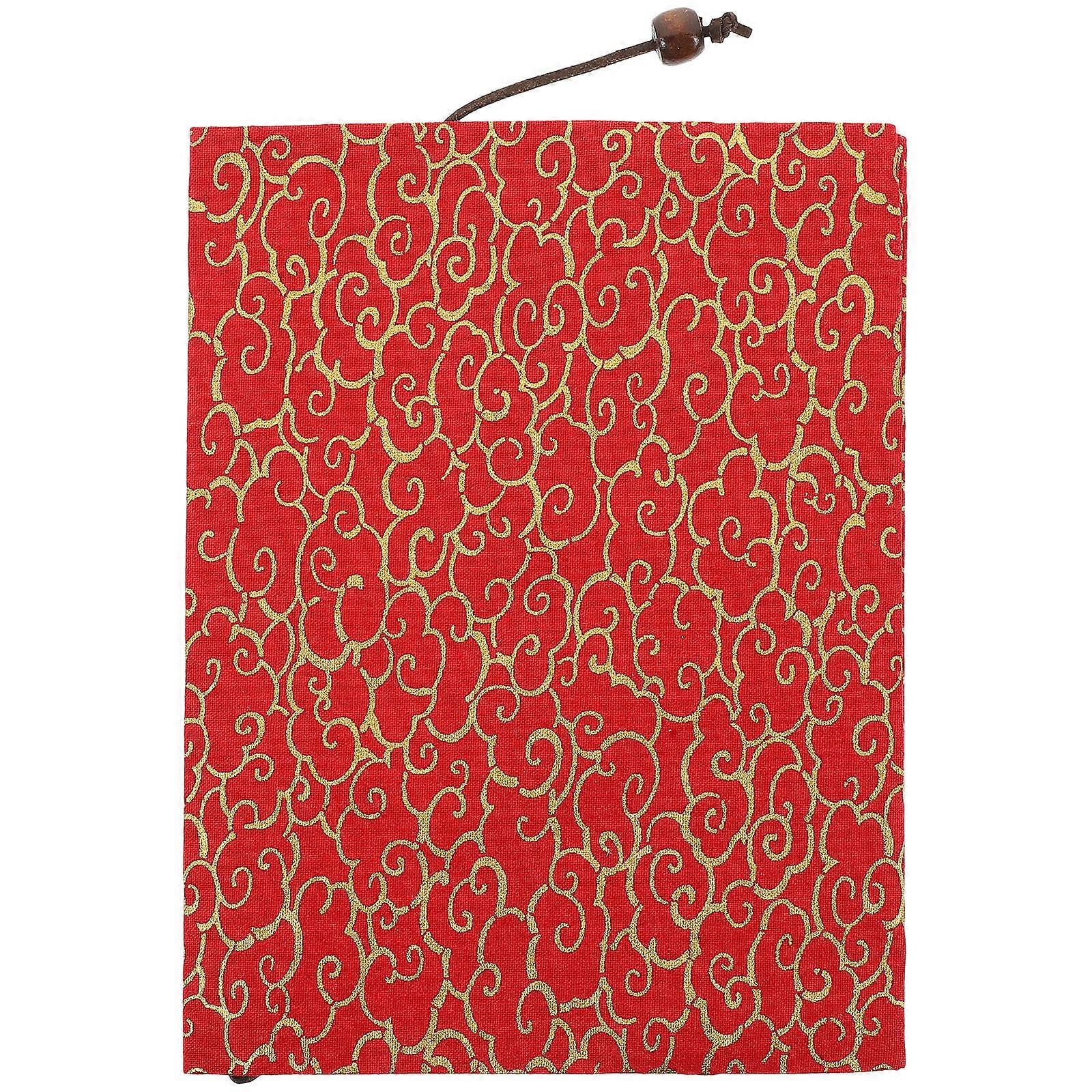 Fabric Book Sleeve Cover Notebook Protector For Students In Red Color Reusable 1Set