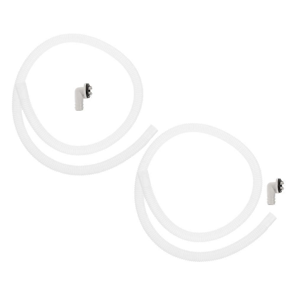 2 Sets Conditioner Drain Hose Connector Kit with Elbow, Rubber Seal & Clear Vinyl Tubing for Flexible Air Conditioner Drainage