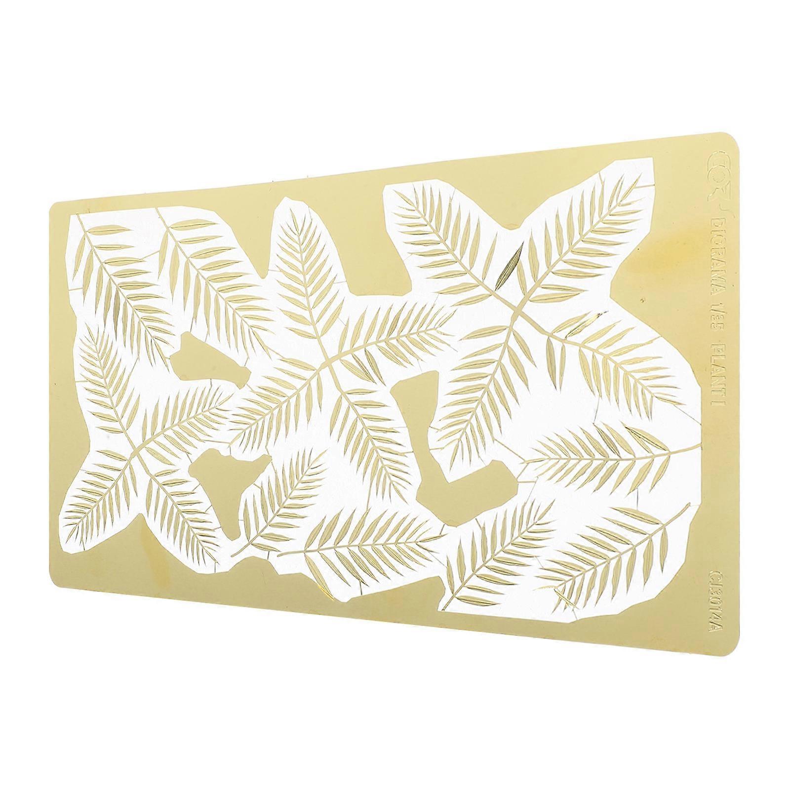 Sand Table Stencil Plant Leaf Templates Metal Model Scene Template Realistic Scale 1/35 13.00X7.50X0.10CM 1Pcs