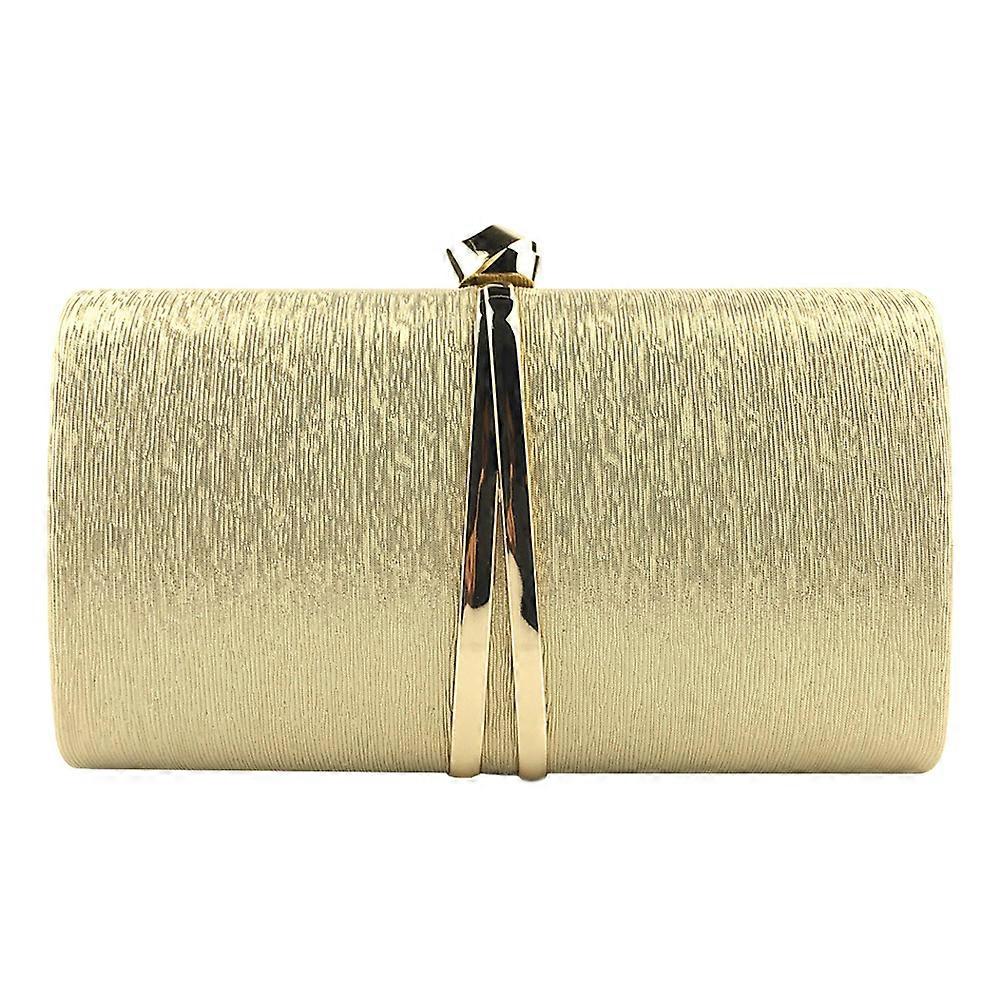 Golden Evening Clutch Handbag with Chain Strap for Women Perfect for Parties and Special Occasions 7 inch